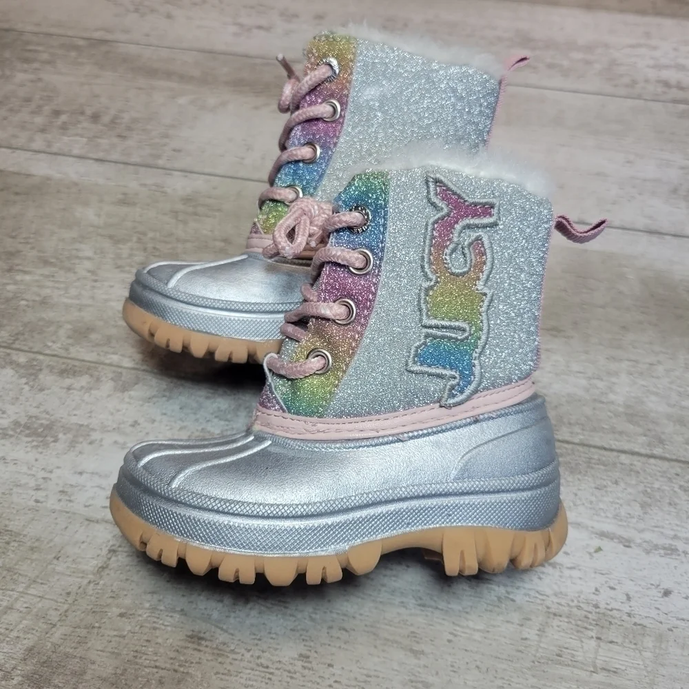 JUICY COUTURE Little Girls Glitter Sparkly Snow Duck Boots Water Resistant